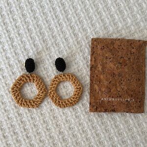 Anthropologie Woven Hexagon Earrings